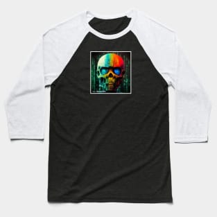 terminator coloreted skull Baseball T-Shirt